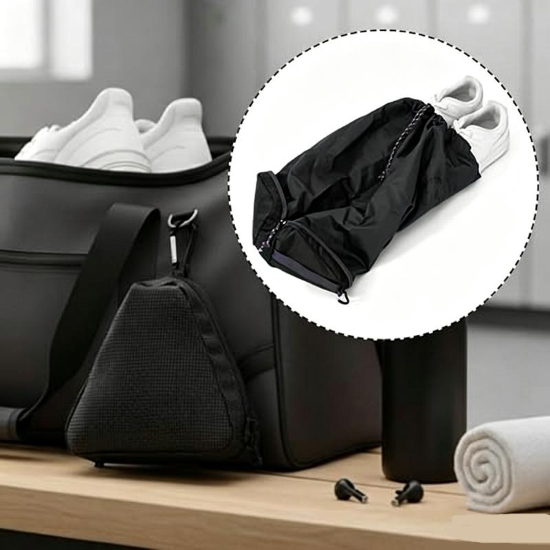 Travel Organizer Men - Składana torba podróżna na buty, czarna,