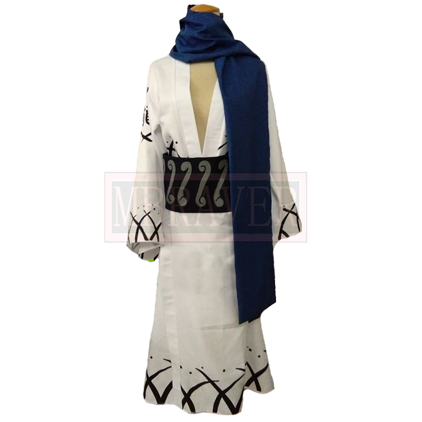 Men'S Kimono Accessories - Samuraj Ryuma Niebiesko-Białe Kimono Cosplay Strój